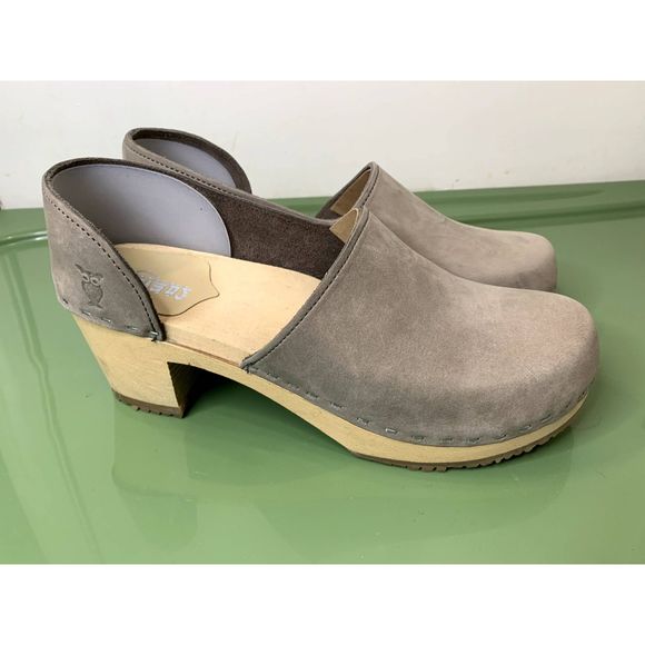 Sandgrens Shoes - Sandgrens Brett Closed-back Handmade Grey Nubuck Swedish Clogs EU 40 / US 9-9.5